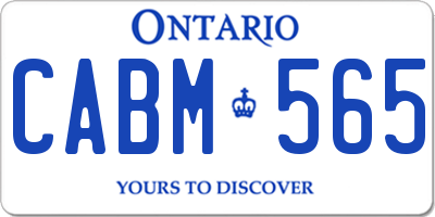 ON license plate CABM565