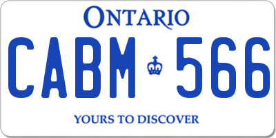 ON license plate CABM566