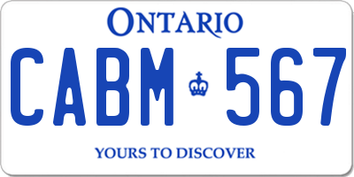 ON license plate CABM567