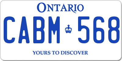 ON license plate CABM568