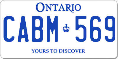 ON license plate CABM569