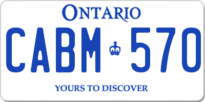 ON license plate CABM570