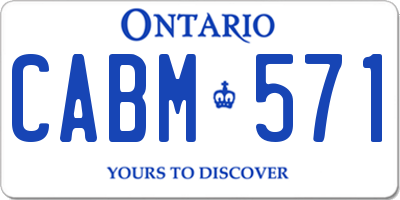 ON license plate CABM571