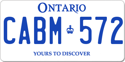 ON license plate CABM572