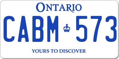 ON license plate CABM573