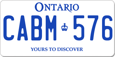 ON license plate CABM576