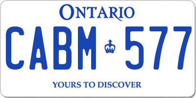 ON license plate CABM577