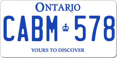 ON license plate CABM578