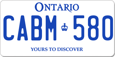 ON license plate CABM580