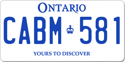 ON license plate CABM581