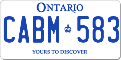 ON license plate CABM583