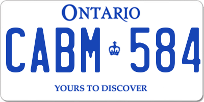 ON license plate CABM584