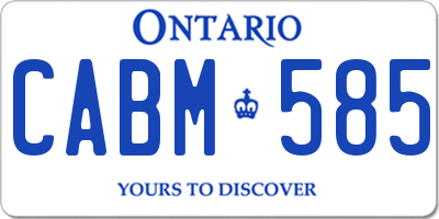 ON license plate CABM585