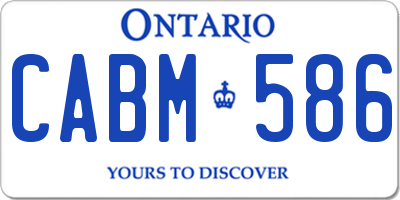 ON license plate CABM586