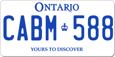 ON license plate CABM588