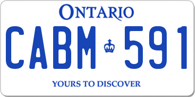 ON license plate CABM591