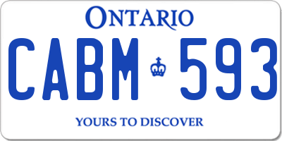 ON license plate CABM593