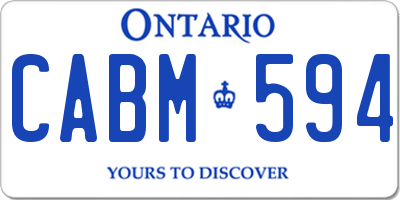 ON license plate CABM594