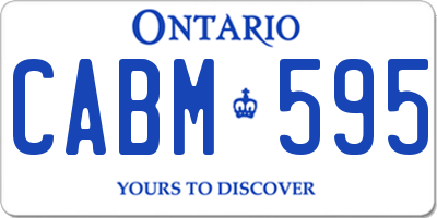 ON license plate CABM595