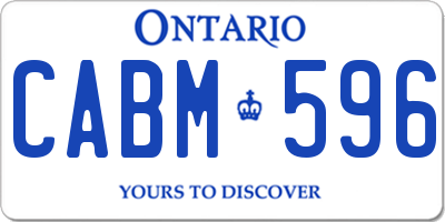 ON license plate CABM596