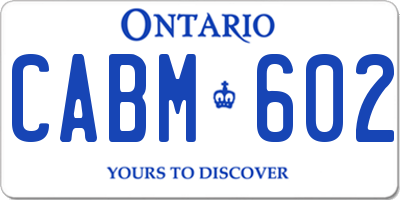 ON license plate CABM602