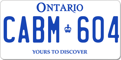 ON license plate CABM604