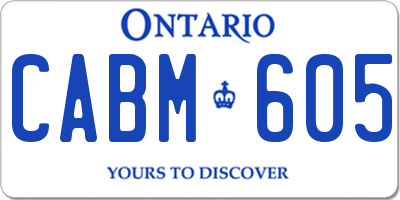 ON license plate CABM605