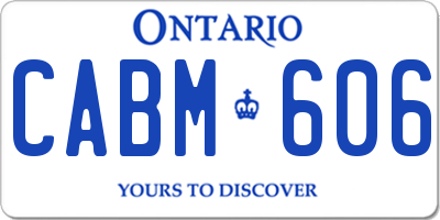 ON license plate CABM606