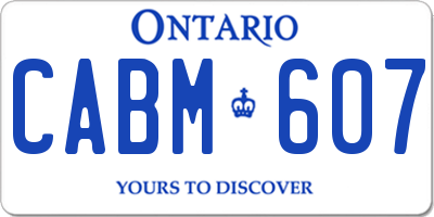 ON license plate CABM607