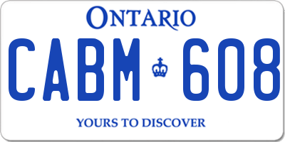 ON license plate CABM608