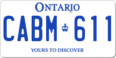 ON license plate CABM611