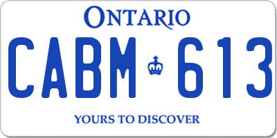 ON license plate CABM613