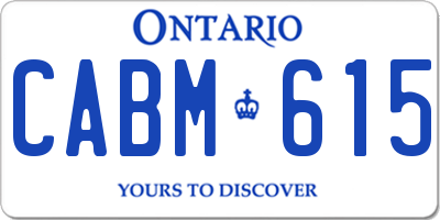 ON license plate CABM615