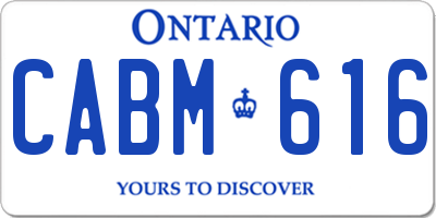 ON license plate CABM616