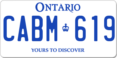 ON license plate CABM619