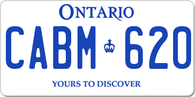 ON license plate CABM620