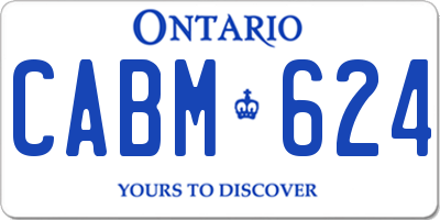 ON license plate CABM624