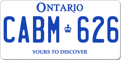 ON license plate CABM626