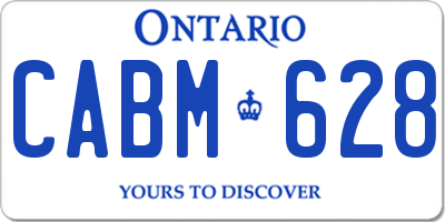 ON license plate CABM628