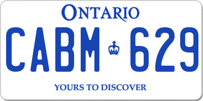 ON license plate CABM629