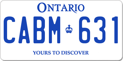 ON license plate CABM631