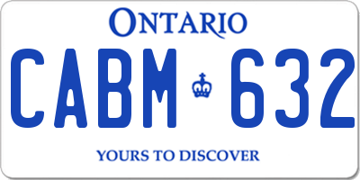 ON license plate CABM632