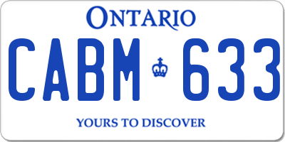 ON license plate CABM633