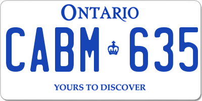 ON license plate CABM635