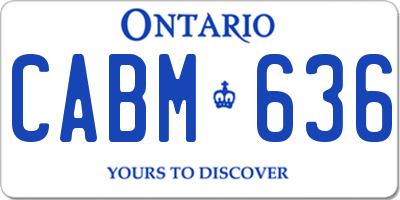 ON license plate CABM636