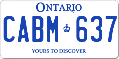 ON license plate CABM637