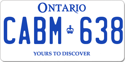 ON license plate CABM638