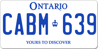 ON license plate CABM639