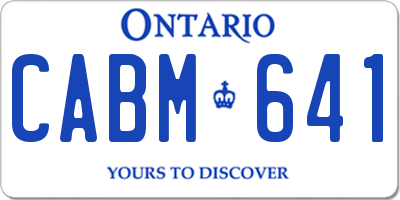 ON license plate CABM641