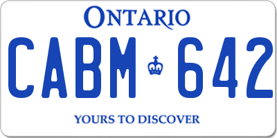 ON license plate CABM642